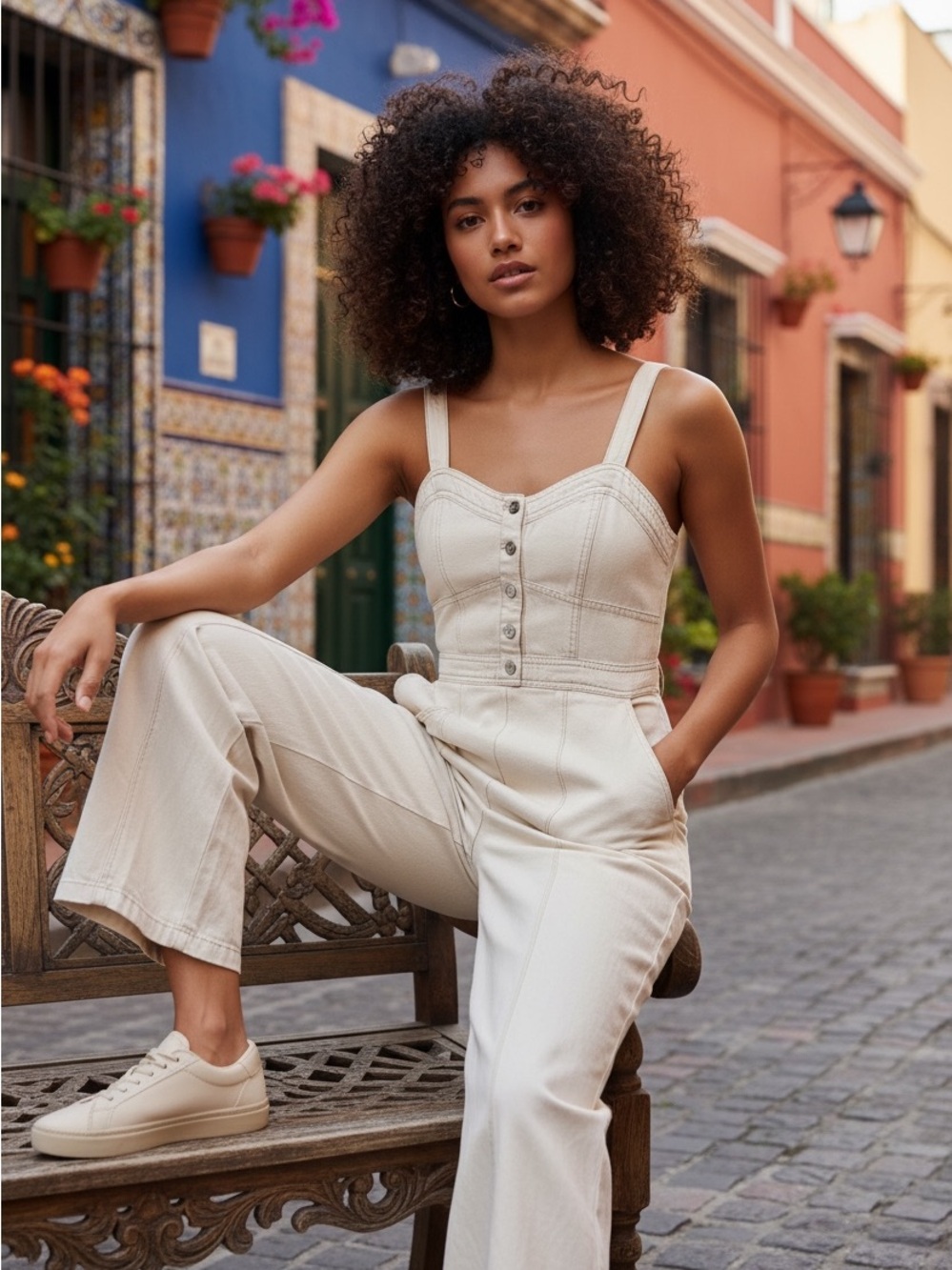 Japna Neutral Cream Button From Jumpsuit m